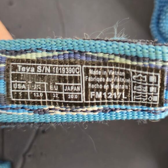 Kids Teva Sandals Blue Size 1 - Picture 6 of 7